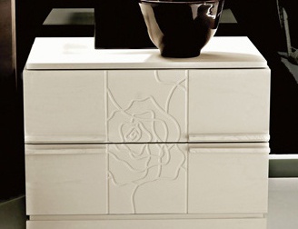 Nightstands bedside on a frame of solid wood, MDF or tamburino Tuareg, Benedetti