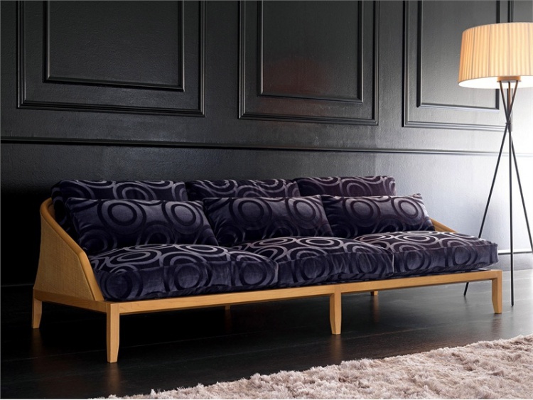 Sofa on a frame of solid ash wood, upholstered in fabric Grace, Past ... 