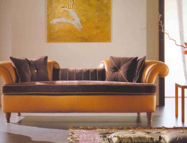 Two-seater sofa on wooden frame, M&R