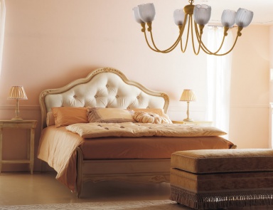 Bed with upholstered headboard Letto Gemma - CorteZari - Corte Zari