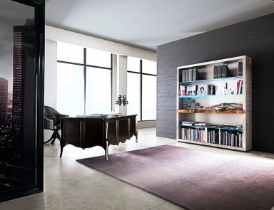 The bookcase on the wooden frame C953 Maori, Bizzotto