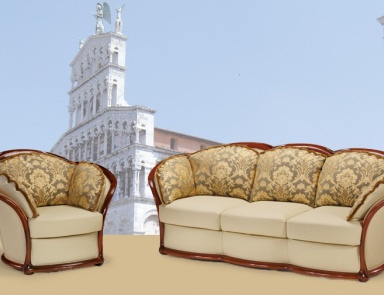 A chair on a frame of fir or beech upholstered in leather Capriccio, BM Style