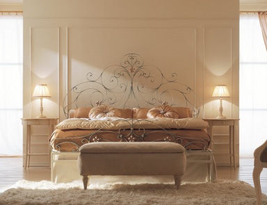 Bed with wrought iron headboard Letto Rialto, CorteZari - Corte Zari