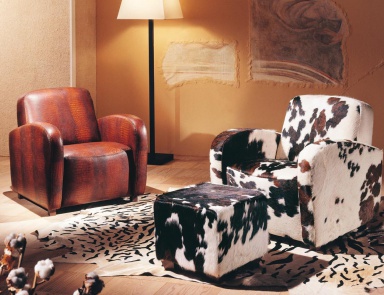 Chair with Ottoman Cronos, Poles Salotti