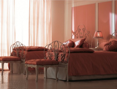 Bed with wrought iron headboard Letto Venezia, CorteZari - Corte Zari