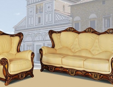 Sofa on a frame of fir or beech upholstered in leather Magnum Style BM