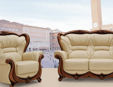 A chair on a frame of fir or beech upholstered in leather Modigliani, BM Style