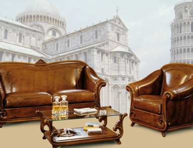 Sofa on a frame of fir or beech upholstered in leather Opera, BM Style