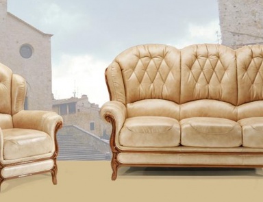 Sofa on a frame of fir or beech upholstered in leather Roger, BM Style