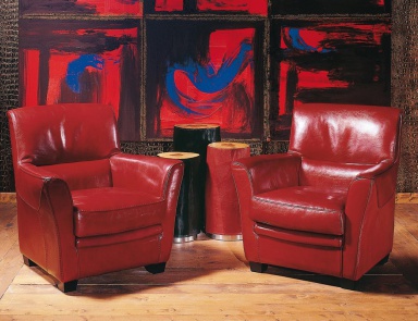 Chair in leather upholstery Amanda, Poles Salotti