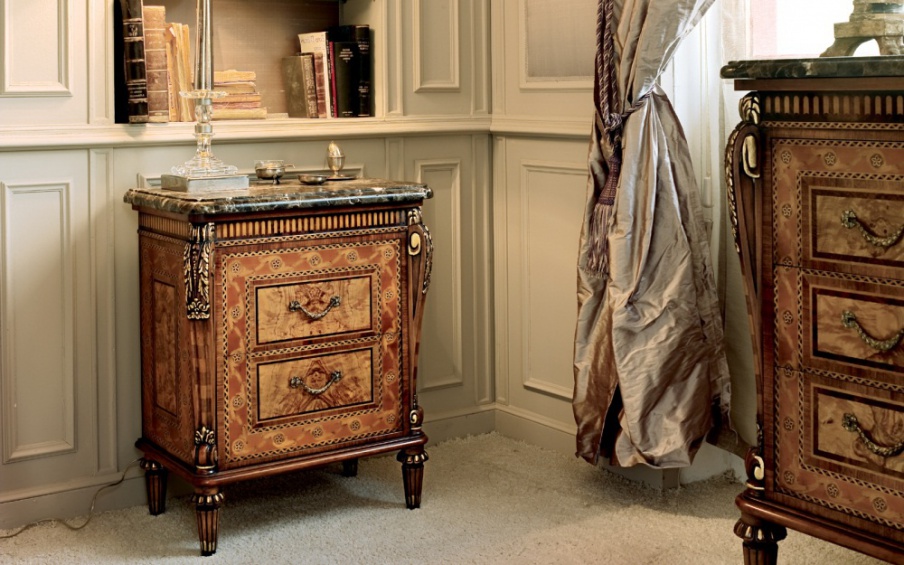 A Bedside Cabinet With A Frame Made Of Cherry Wood Annibale