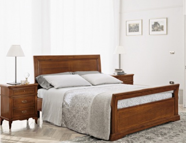 Bed frame made from solid poplar 4184, Bruno Piombini