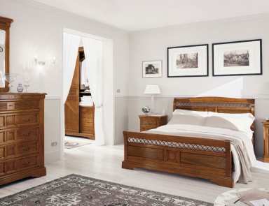 Double bed on a frame of solid poplar 4281 / 4291, Bruno Piombini