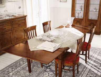 Dining table sliding on a frame of solid beech 4438, Bruno Piombini