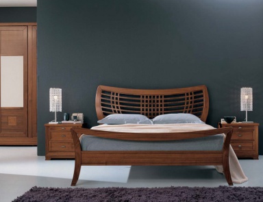 Double bed on a frame of beech 8080 / 8090, Bruno Piombini