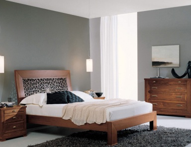 Double bed on a frame of beech 8081 / 8091, Bruno Piombini