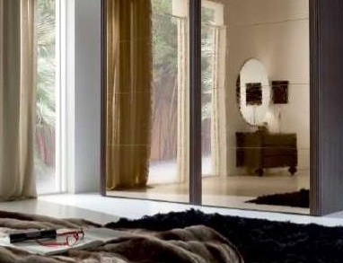 Wardrobe on a frame of ash with mirrored doors 8590A / 8590B / 8596A / 8596B, Bruno Piombini