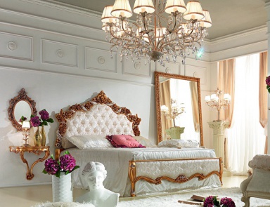 Bedroom with a frame made of wood poplar or Tulip tree Atena 37, Antonelli Moravio