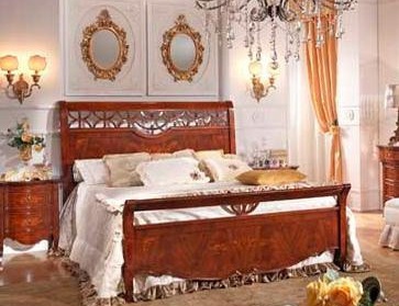 Bedroom with a frame made of wood poplar or Tulip tree Perla 02, Antonelli Moravio