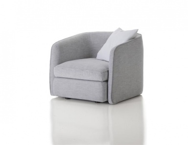 Armchair with frame made of metal, filled with polyurethane foam and upholstered in textile fabric Coast Arketipo