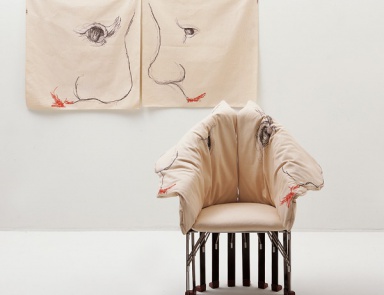 Armchair in fabric, Meritalia