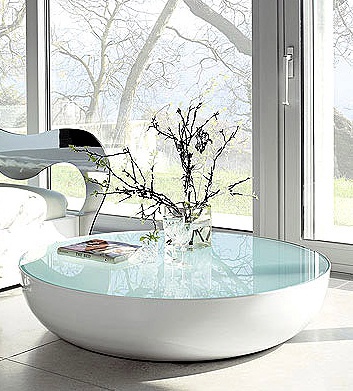 Planet Modern White Lacquer Coffee Table