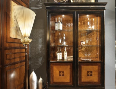 Sideboard with frame in solid wood and doors made of glass Arte Brotto