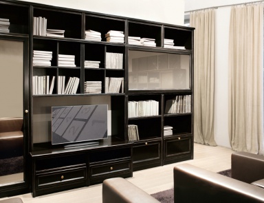 The wall of the living room on a frame of solid wood veneer Comp 18, Bruno Piombini