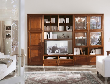 The wall of the living room on a frame of solid wood veneer Comp 20, Bruno Piombini