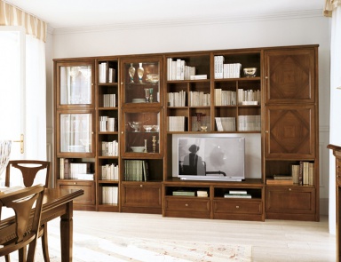 The wall of the living room on a frame of solid wood veneer Comp 33, Bruno Piombini