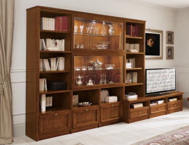 The wall of the living room on a frame of solid wood veneer Comp 40, Bruno Piombini