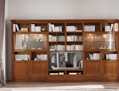 The wall of the living room on a frame of solid wood veneer Comp 41, Bruno Piombini