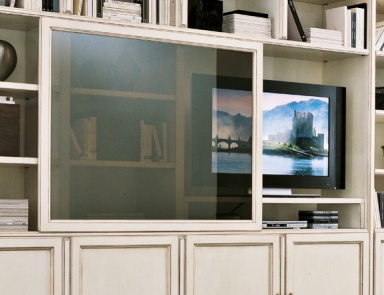 The wall of the living room on a frame of solid wood veneer Comp 43, Bruno Piombini