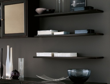 Storage system modular on a frame of solid wood veneer Comp 70, Bruno Piombini