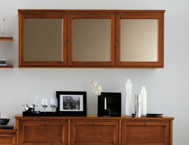 Storage system modular on a frame of solid wood veneer Comp 78, Bruno Piombini