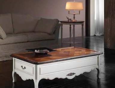 Coffee table with body in solid wood and wood veneer finish Comp26, Arcari