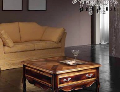Coffee table with body in solid wood and wood veneer finish Comp28, Arcari