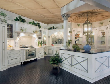 Kitchen with wooden case and marble top Florence 5, Arcari
