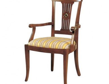 Chair with frame in solid wood and upholstery of textile fabric I07/08, Arcari