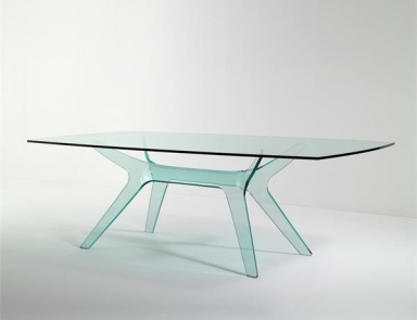 Dining table with frame and top made of glass Alce, Reflex Angelo