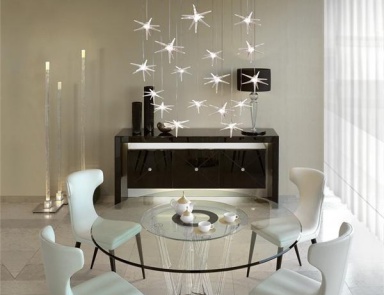 Dining table with legs and top made of glass Bamboo, Reflex Angelo