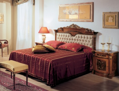 Bed upholstered in leather or textile Firenze, Bianchini