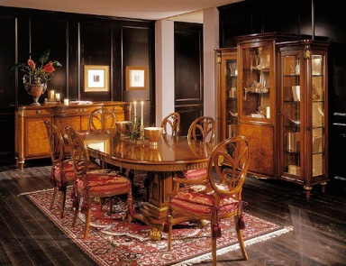 Set for dining room with oval table, Bianchini