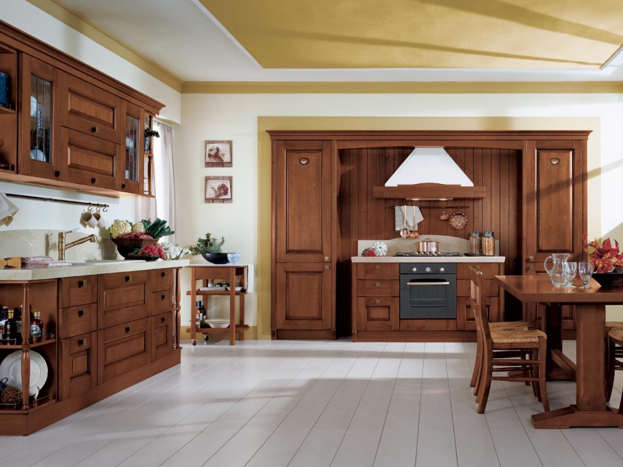 Kitchen (kitchen set) on a frame of wood with built-in extractor, LUBE ...