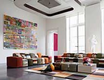 The sofa is modular, Rythme - Roche Bobois