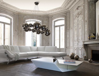 The sofa is modular, Seance - Roche Bobois