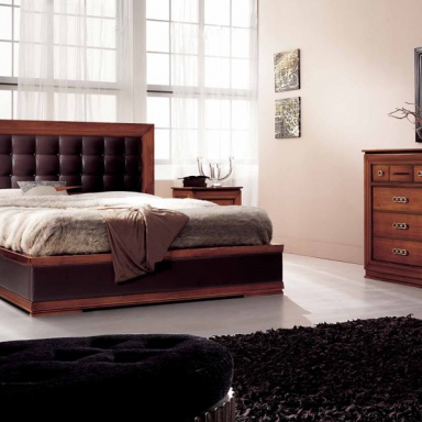 Bedroom (Suite bedroom) from wood with leather headboard, Marchetti ...