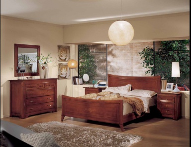 Bedroom (Suite bedroom) with carved headboard, Marchetti