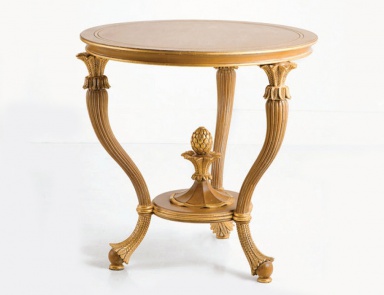 Round coffee table made of solid wood, Chelini