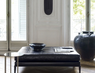 Double bed on a frame made of aluminum covered with a cloth Simpliciter, B&B Italia